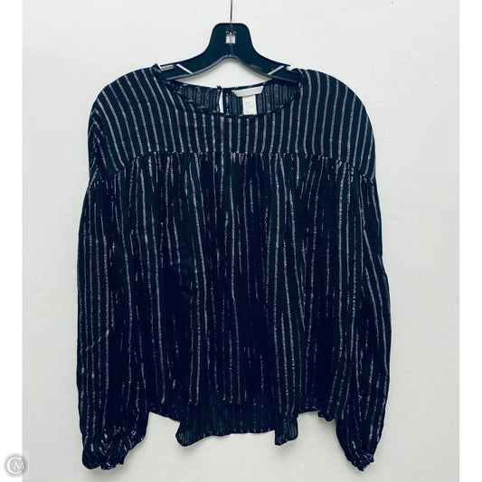 Top Long Sleeve By H&m In Black, Size: M