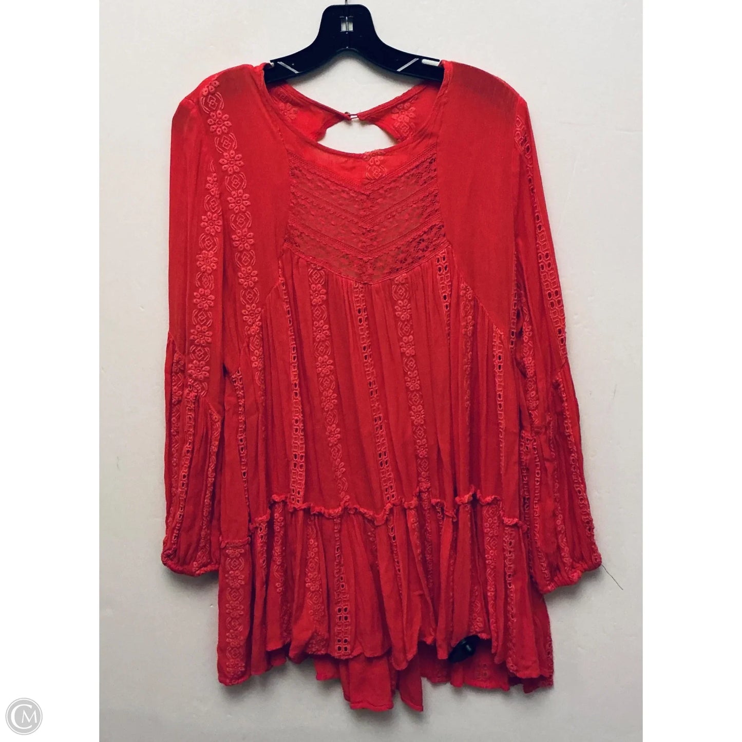 Top Long Sleeve By Free People In Pink, Size: M