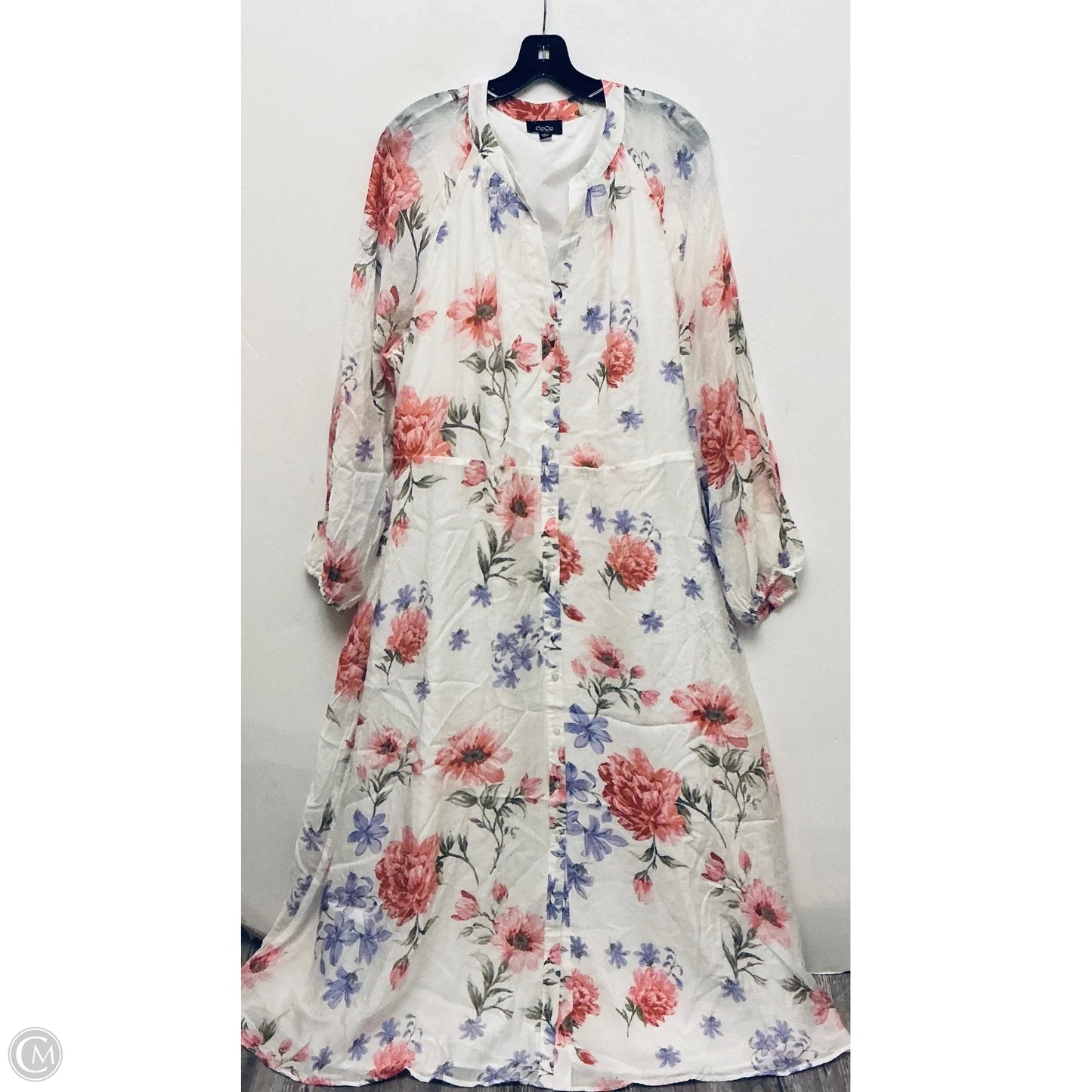Dress Casual Maxi By Cece In Floral Print, Size: 2x