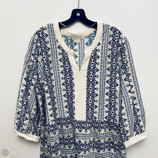 Dress Casual Short By Figuero & Flower In Blue & White, Size: 3x