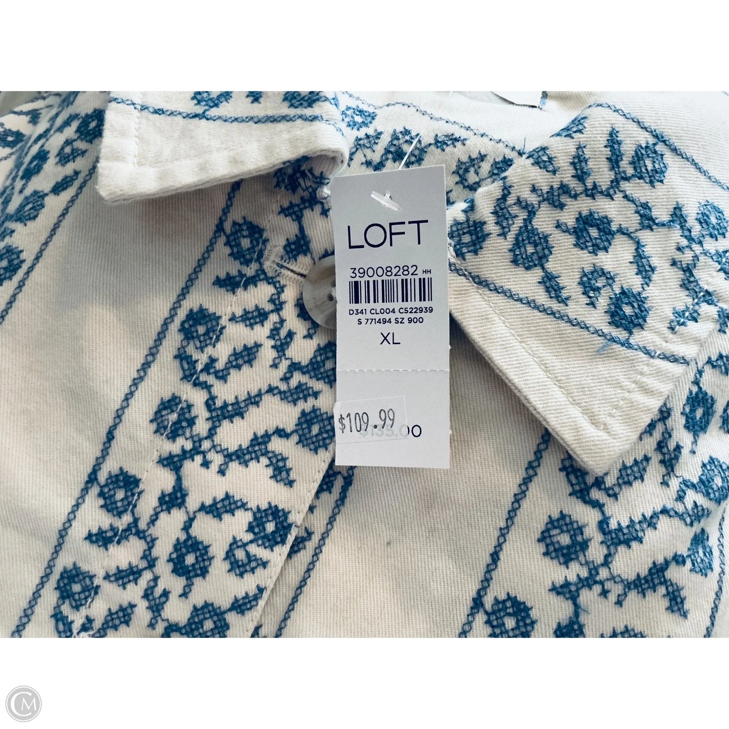 Jacket Shirt By Loft In Tan Denim, Size: Xl