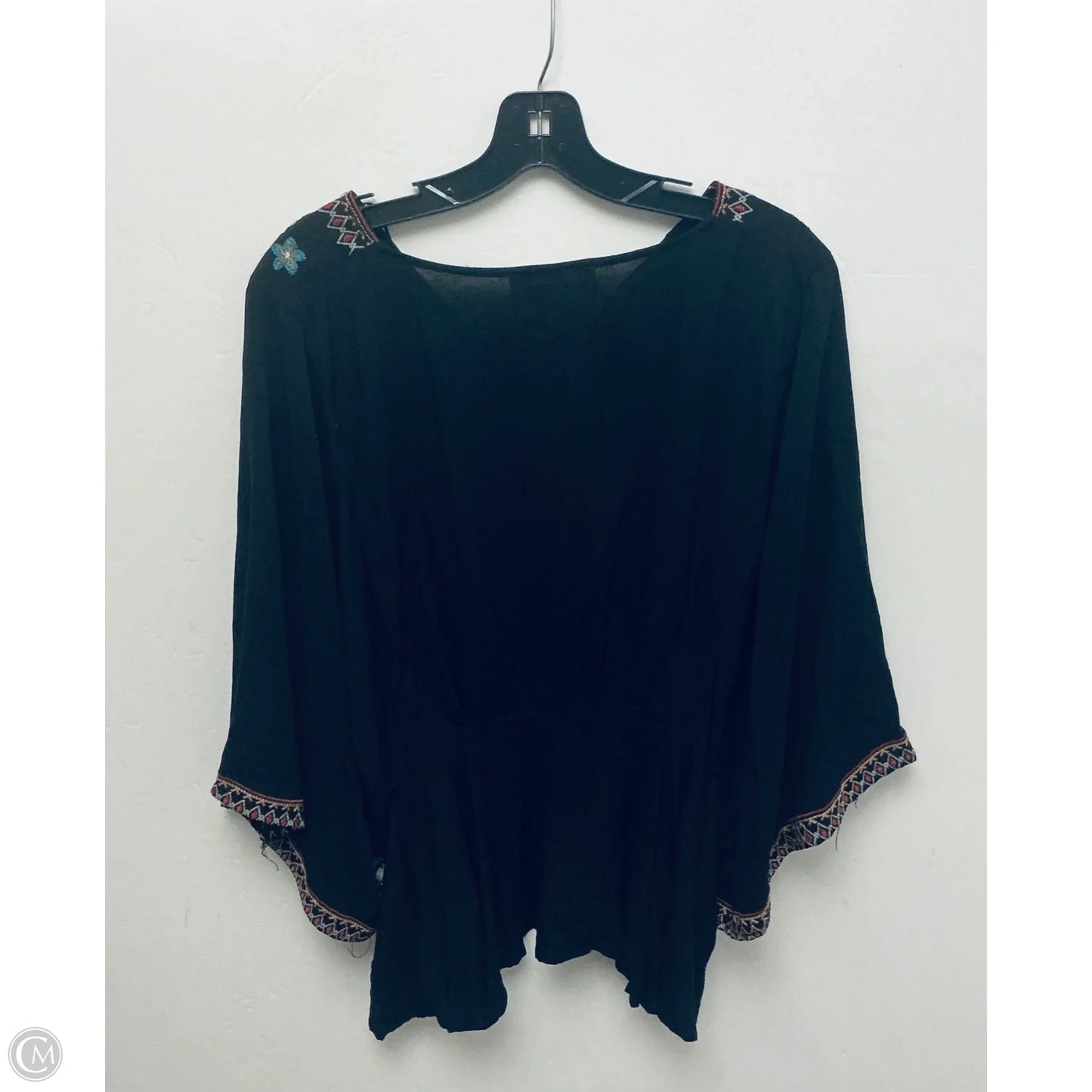 Top Long Sleeve By Savanna Jane In Black, Size: L