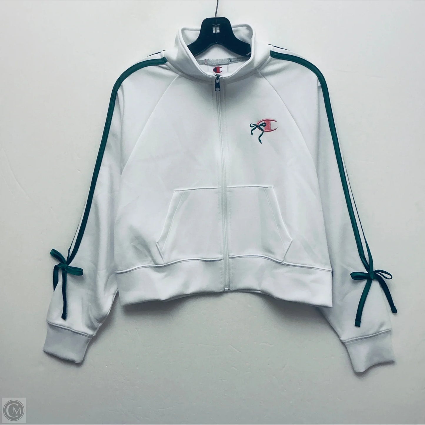Athletic Jacket By Champion In White, Size: M
