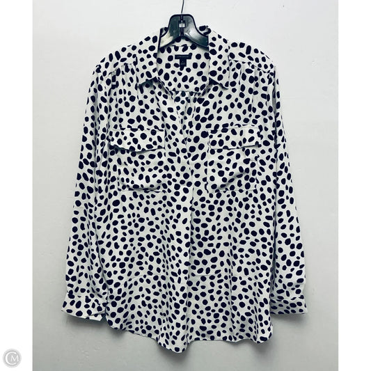 Top Long Sleeve By Ann Taylor In Polkadot Pattern, Size: L