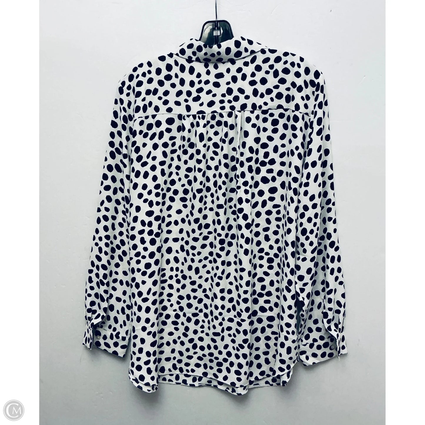 Top Long Sleeve By Ann Taylor In Polkadot Pattern, Size: L