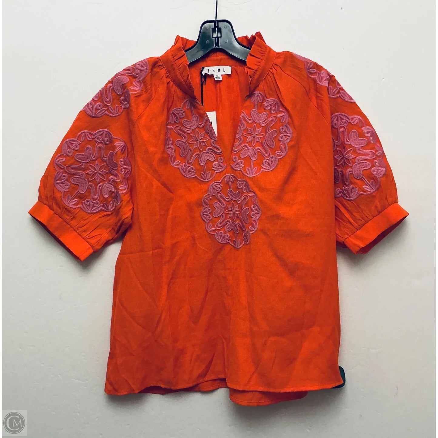 Top Short Sleeve By Thml In Orange, Size: M