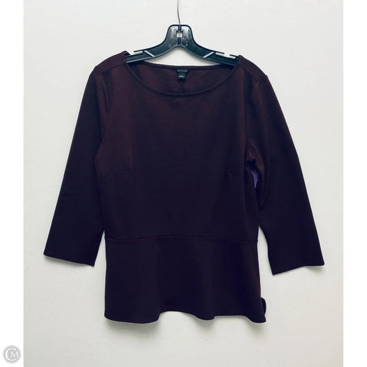 Top Long Sleeve By Ann Taylor In Maroon, Size: L