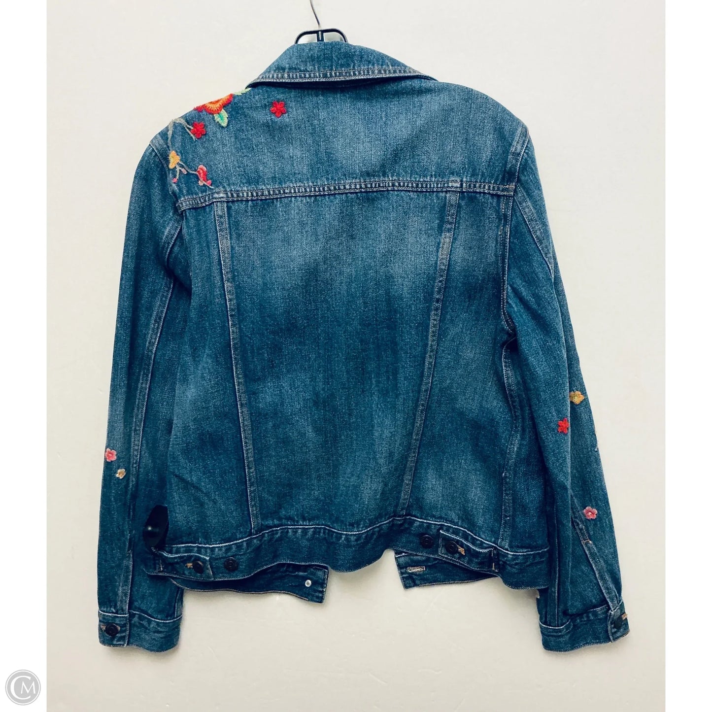 Jacket Denim By Johnny Was In Blue, Size: L