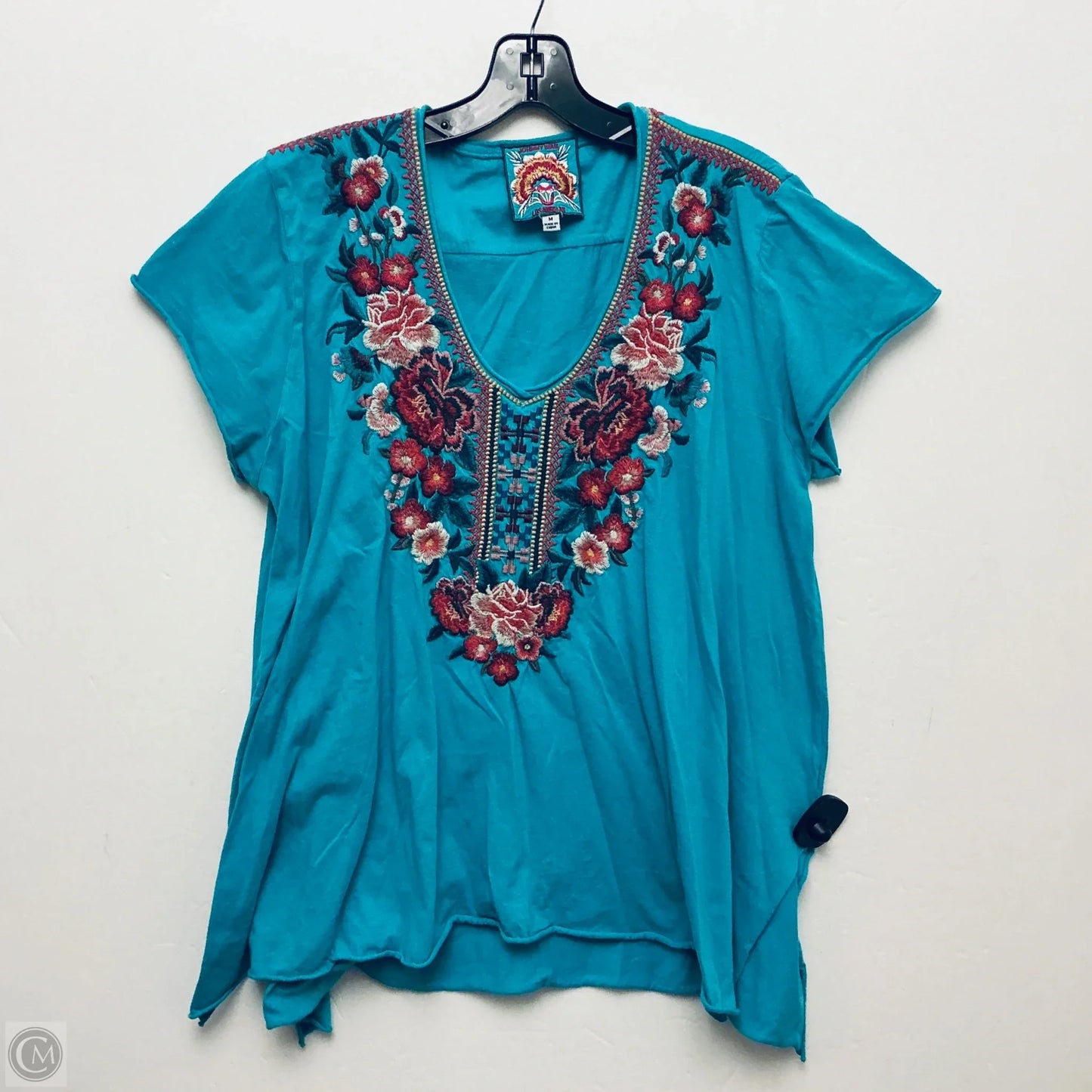 Top Short Sleeve By Johnny Was In Blue, Size: M