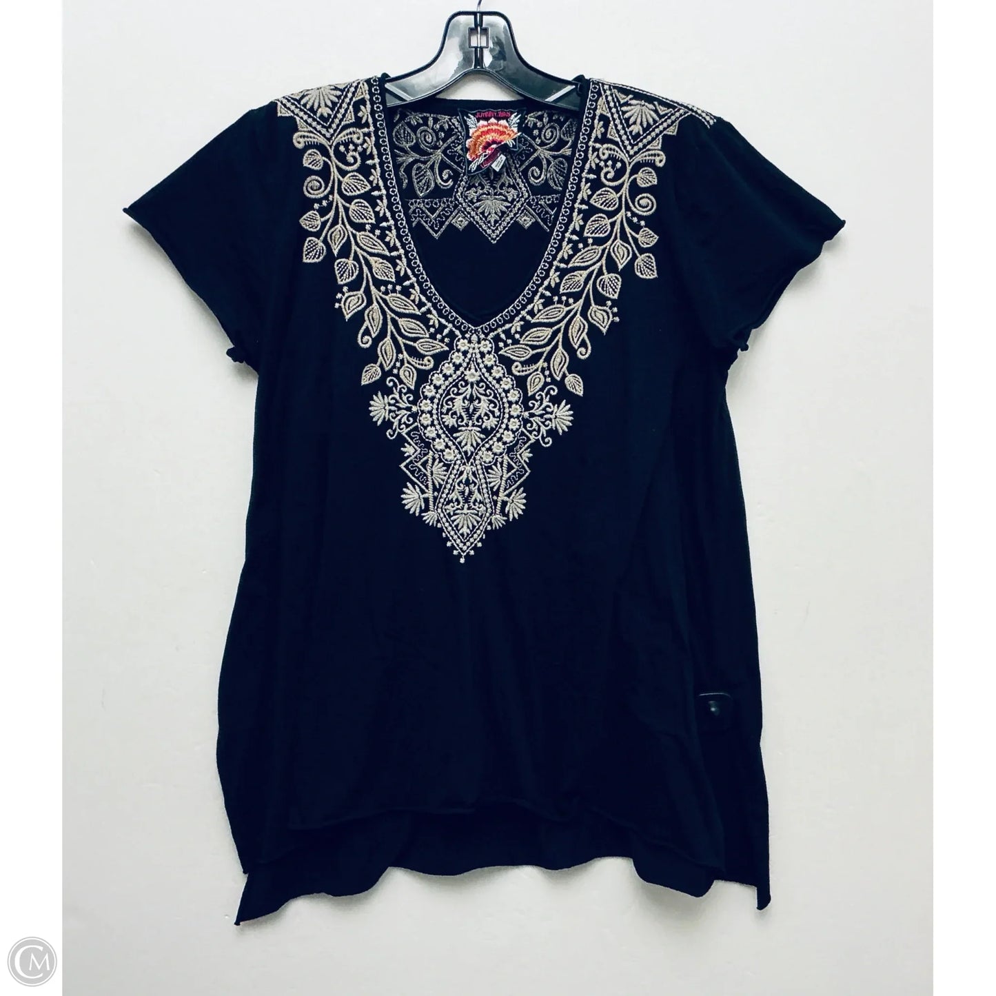 Top Short Sleeve By Johnny Was In Black, Size: M
