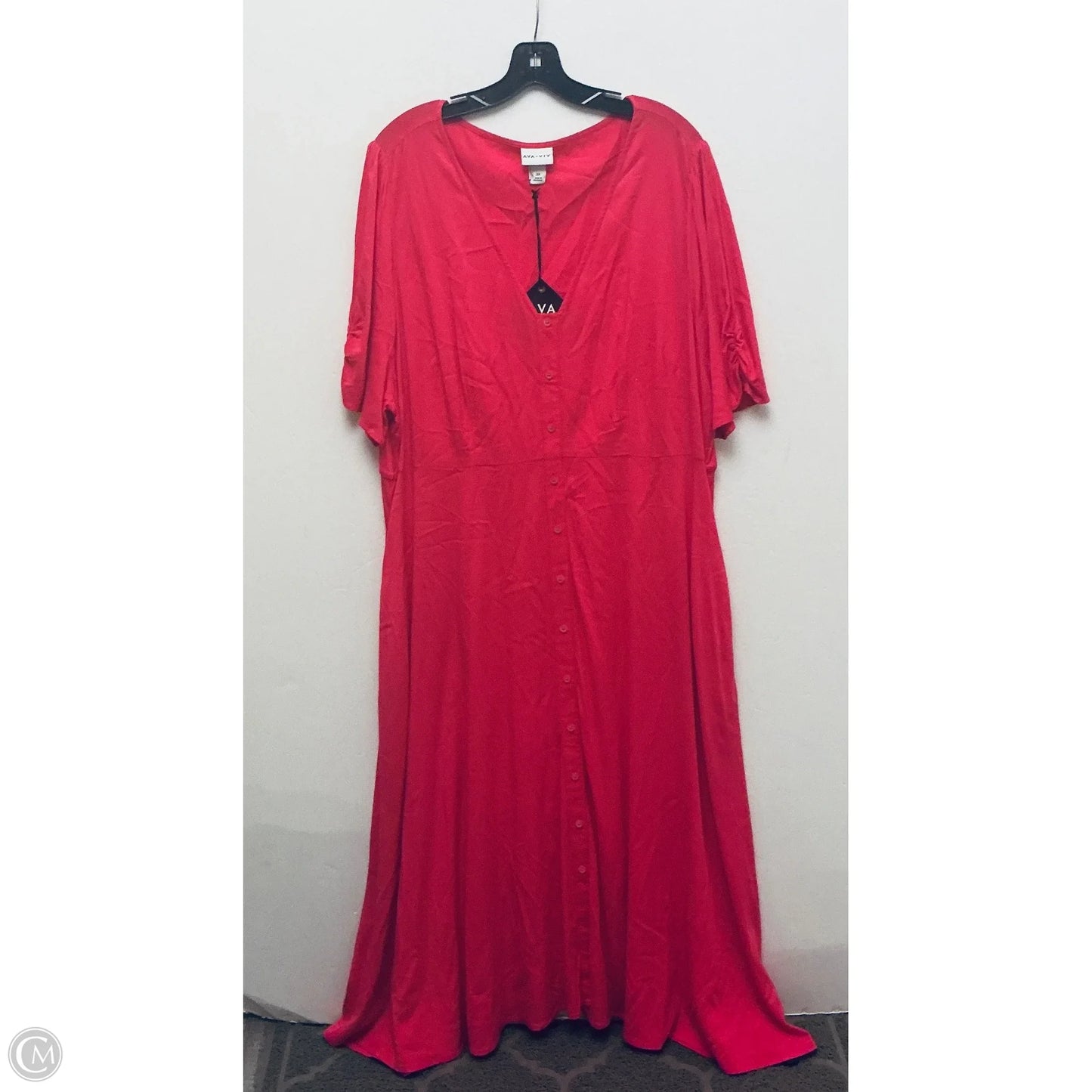 Dress Casual Midi By Ava & Viv In Pink, Size: 2x