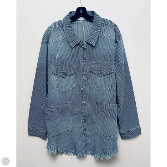 Jacket Denim By West Bound In Striped Pattern, Size: 3x