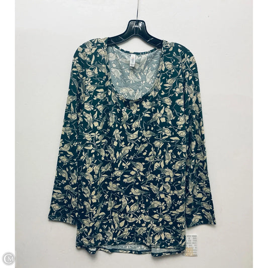 Top Long Sleeve By Lularoe In Green, Size: 3x