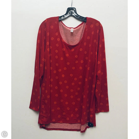 Top Long Sleeve By Lularoe In Red, Size: 3x