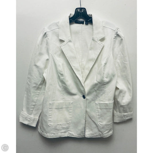 Jacket Denim By Susan Graver In White, Size: 1x