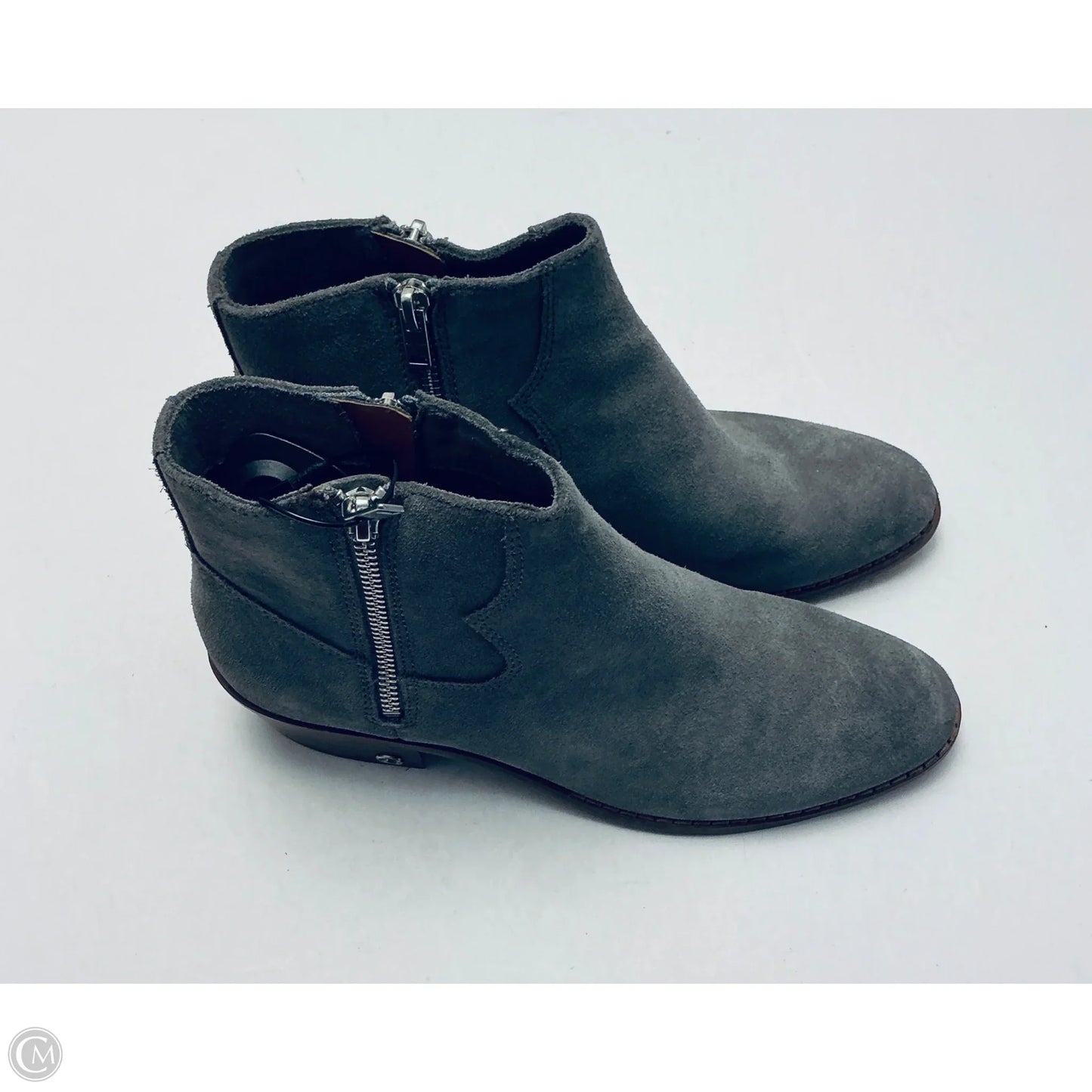 Boots Designer By Coach In Grey, Size: 7.5