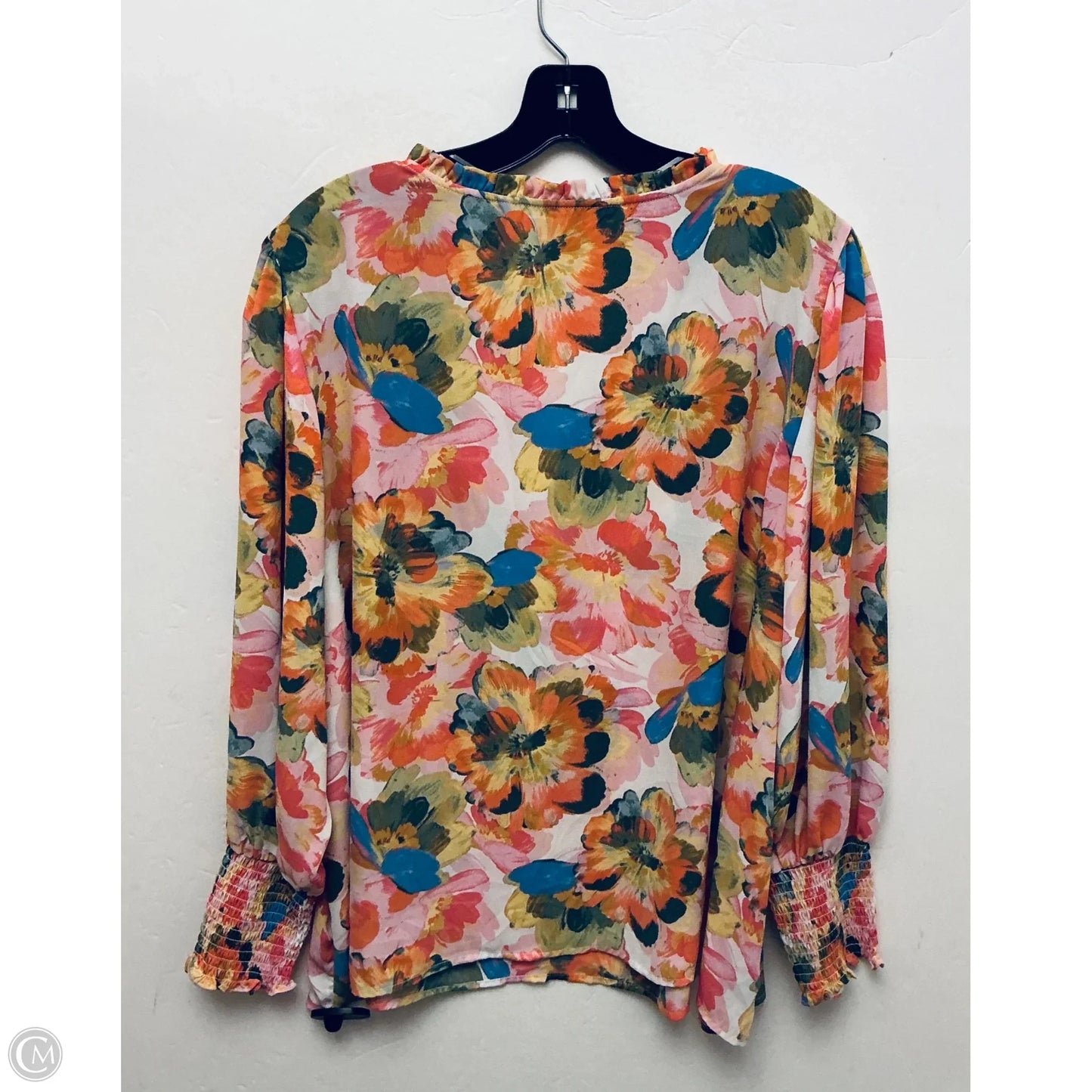 Top Long Sleeve By Hope & Harlow In Floral Print, Size: 2x