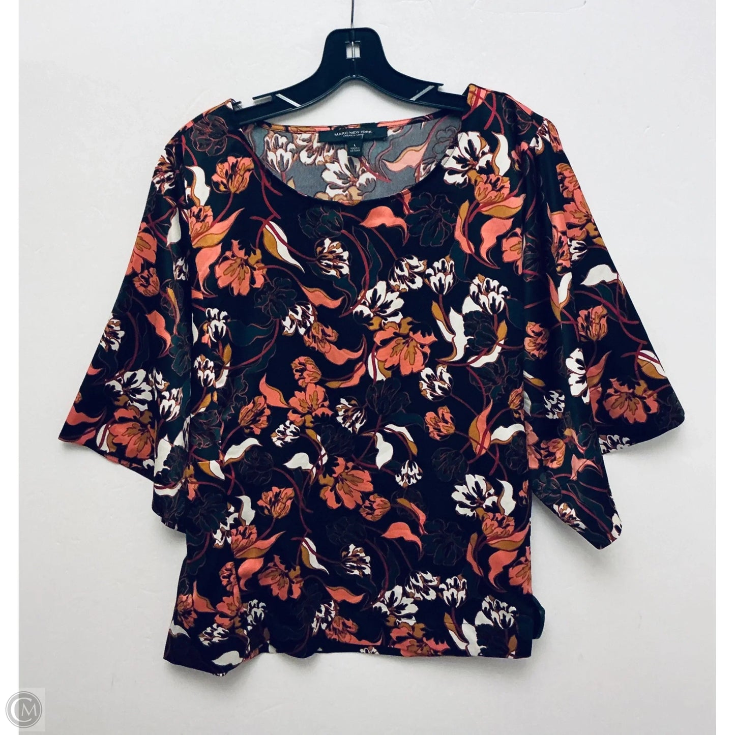 Top Short Sleeve By Marc New York In Floral Print, Size: L