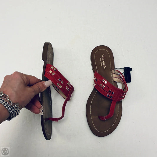 Sandals Designer By Kate Spade In Red, Size: 7