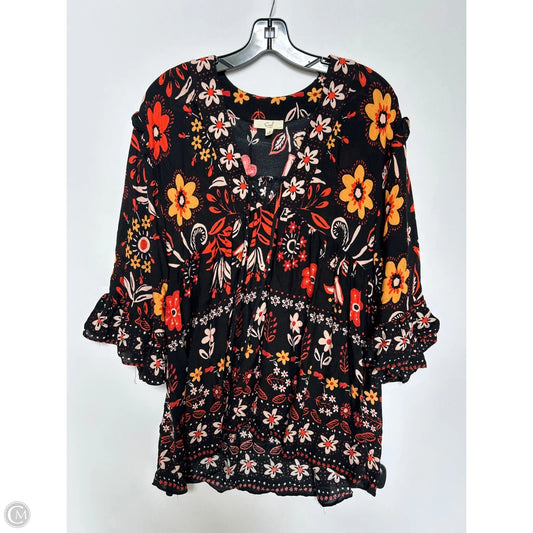 Top Long Sleeve By Easel In Black, Size: S