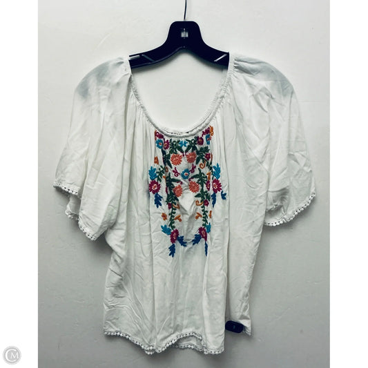 Top Short Sleeve By Ariat In White, Size: M