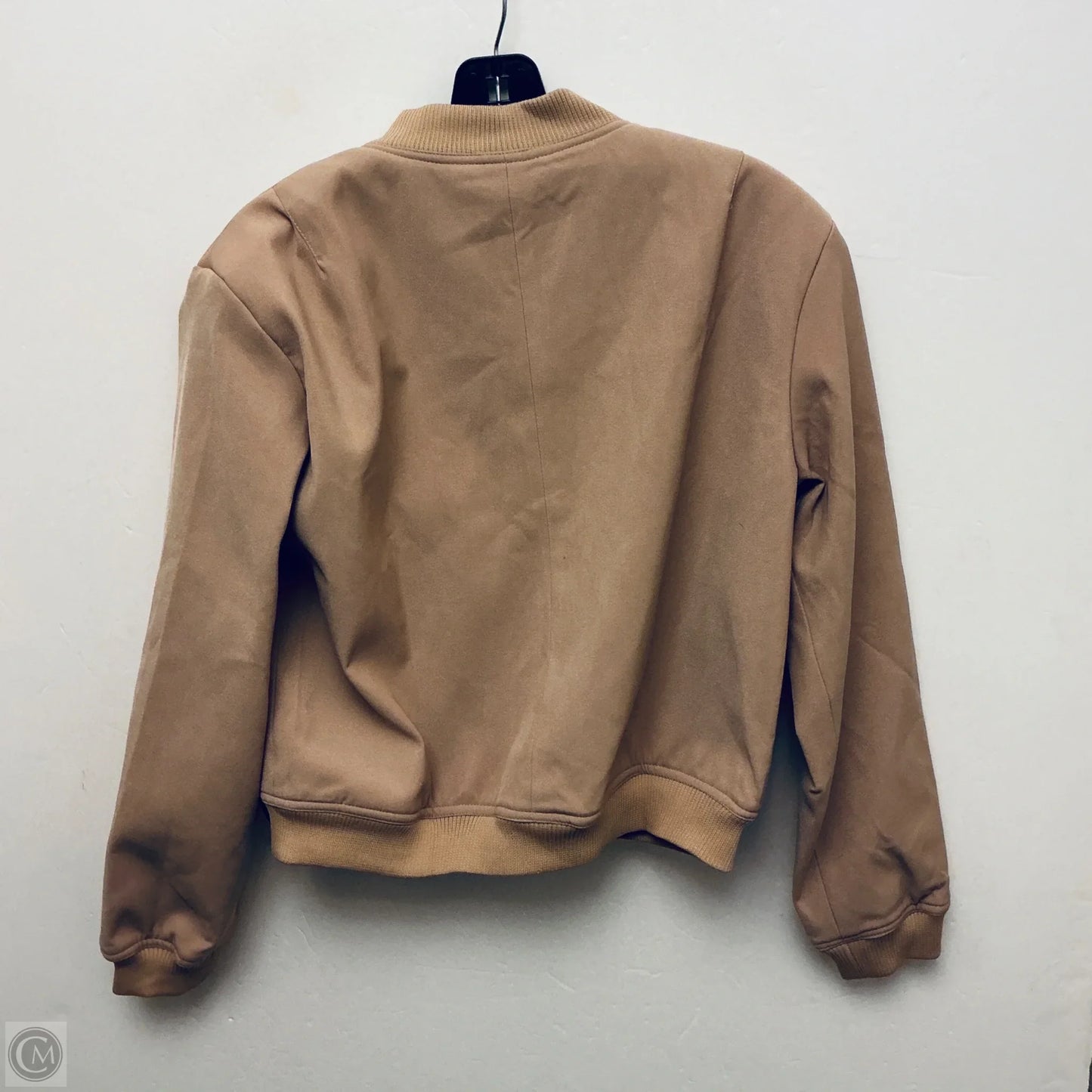 Jacket Moto By Clothes Mentor In Tan, Size: M
