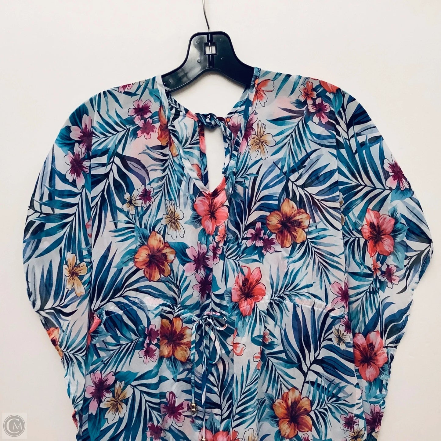 Swimwear Cover-up By Clothes Mentor In Tropical Print, Size: Osfm