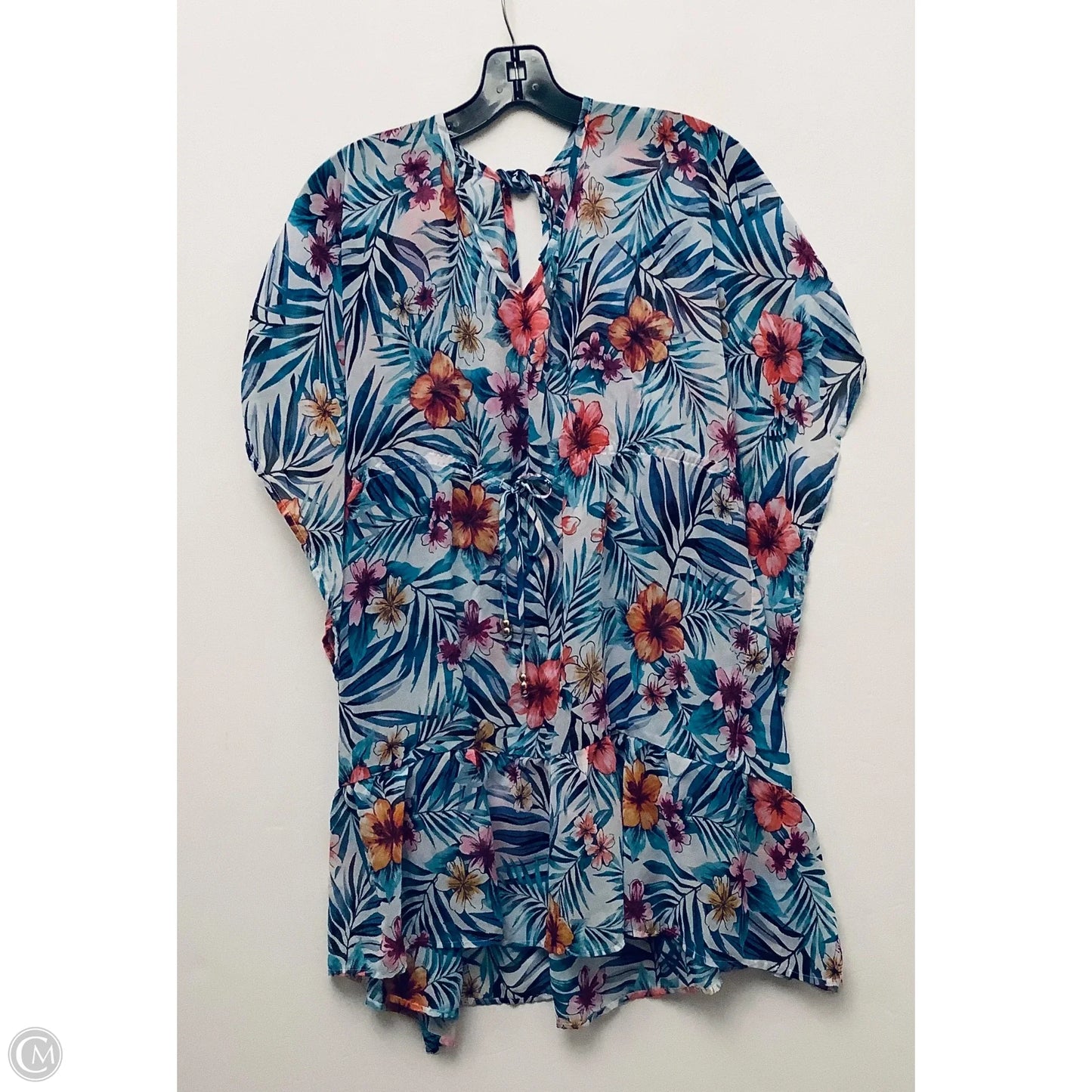 Swimwear Cover-up By Clothes Mentor In Tropical Print, Size: Osfm