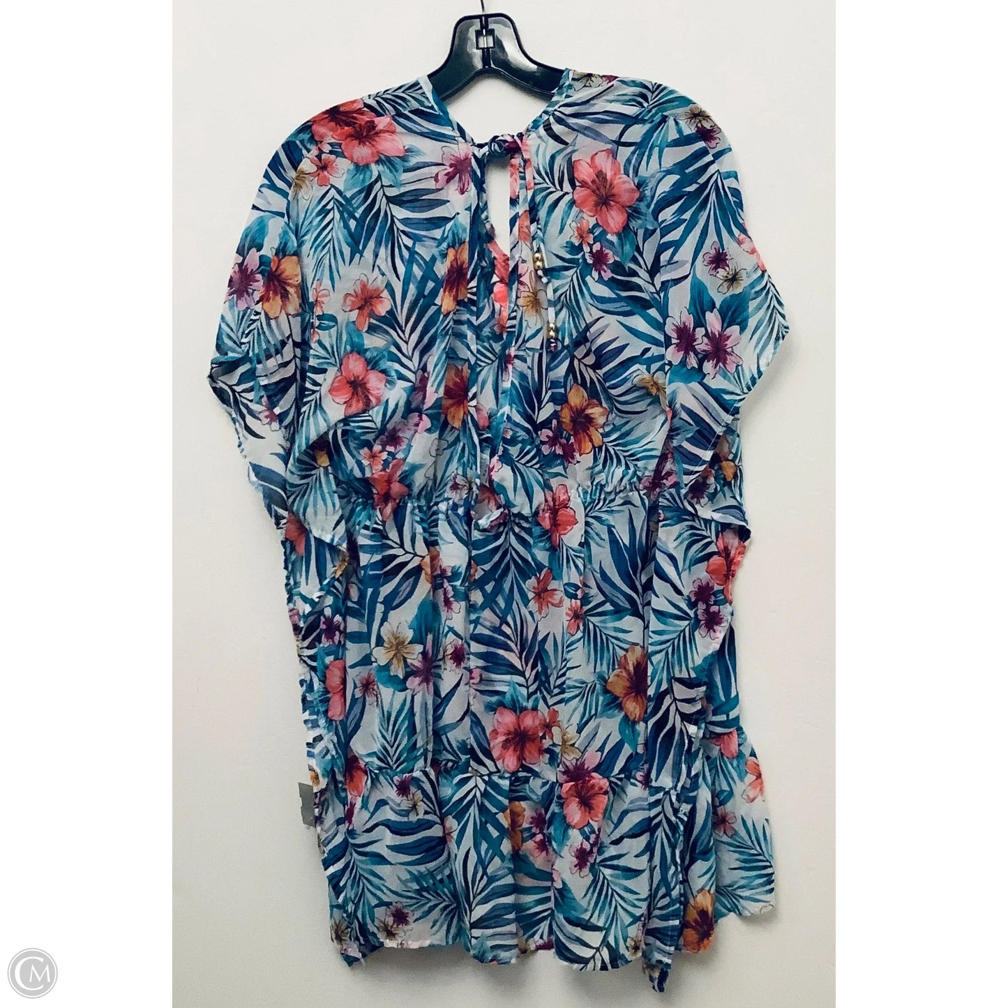 Swimwear Cover-up By Clothes Mentor In Tropical Print, Size: Osfm