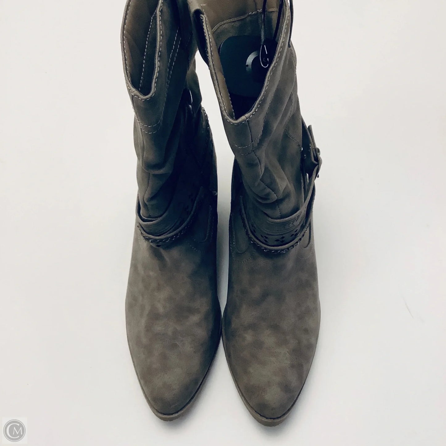 Boots Ankle Heels By Jelly Pop In Grey, Size: 9.5