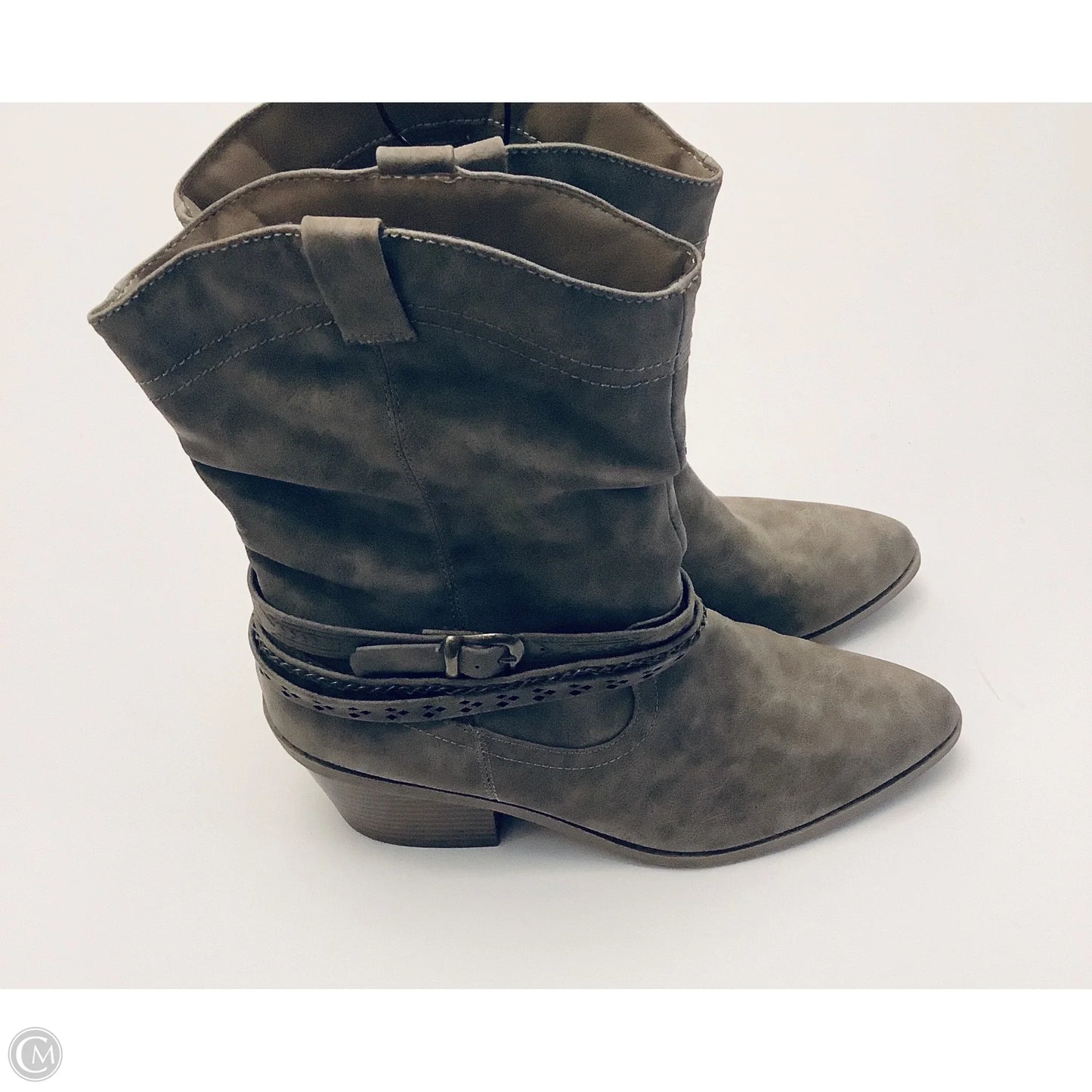 Boots Ankle Heels By Jelly Pop In Grey, Size: 9.5
