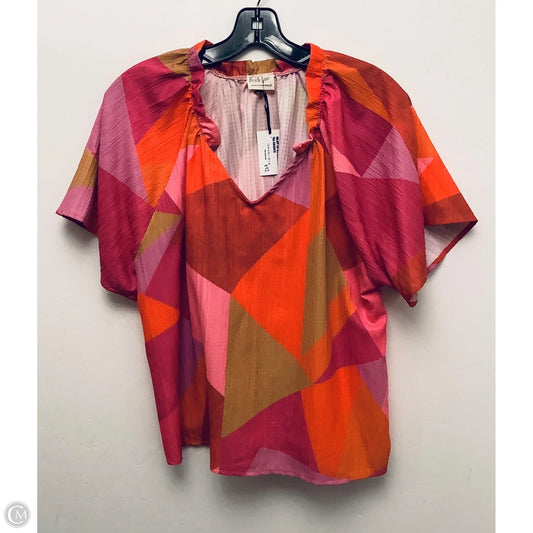 Top Short Sleeve By Peach Love Cream California In Multi-colored, Size: S