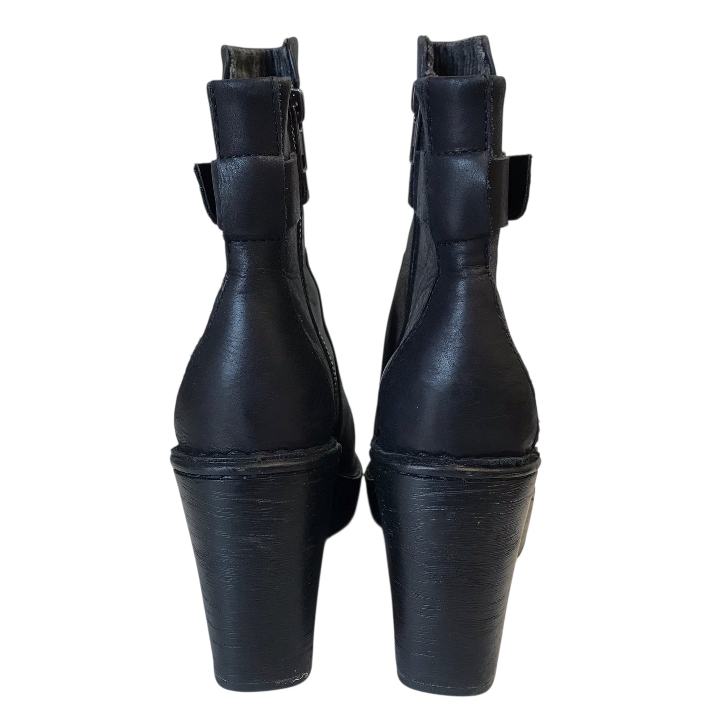 Boots Ankle Heels By Born In Black, Size:6.5