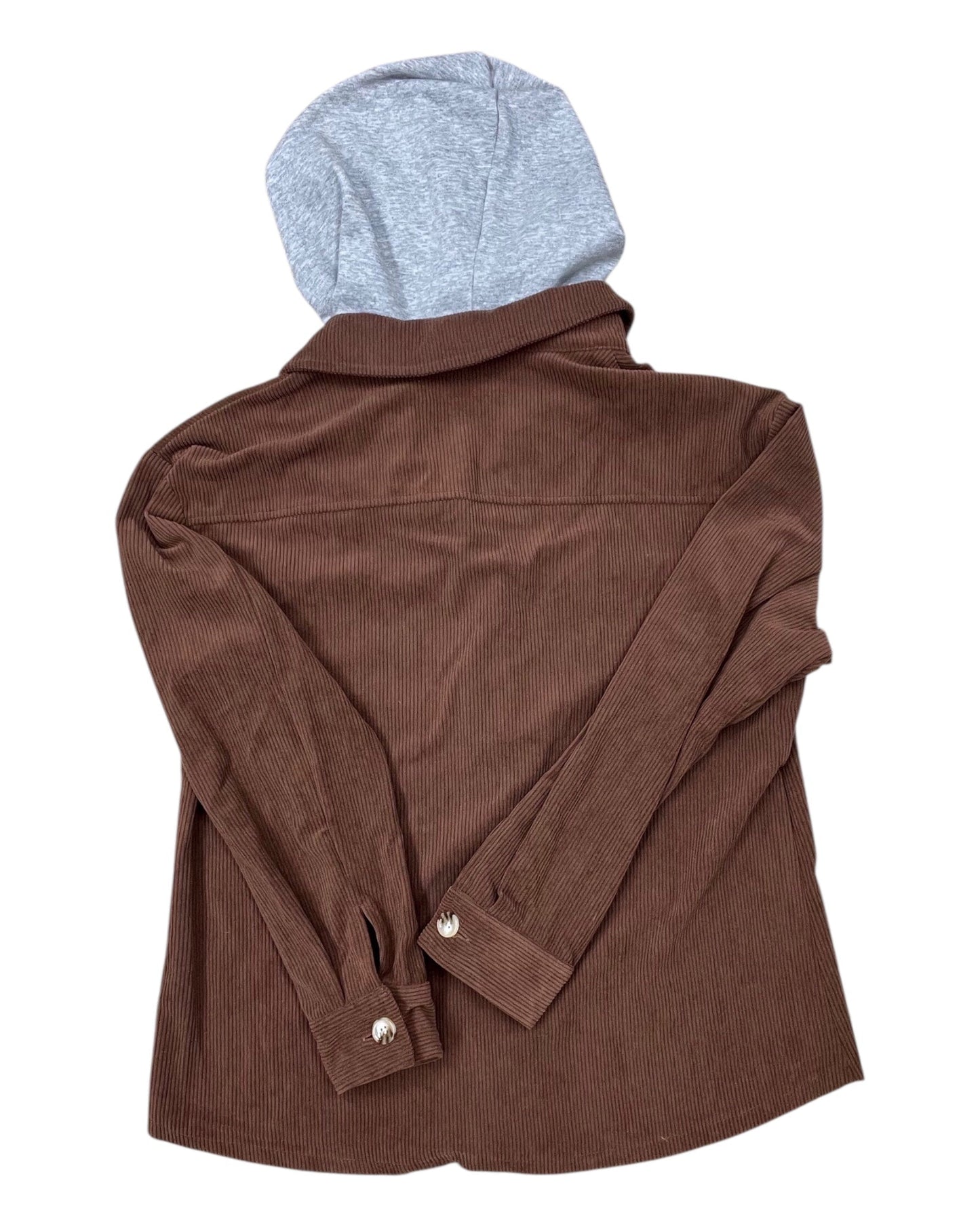 Jacket Shirt By Clothes Mentor In Brown, Size:M