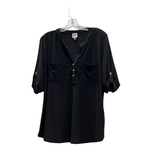 Top Ss By Anne Klein In Black, Size:Xl