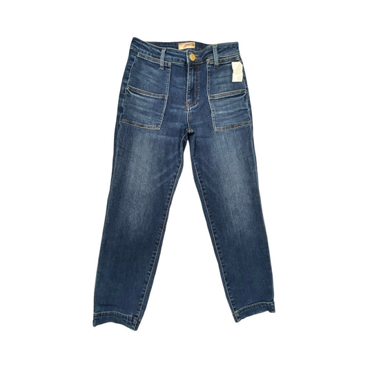 Jeans Straight By Kut In Blue Denim, Size:4