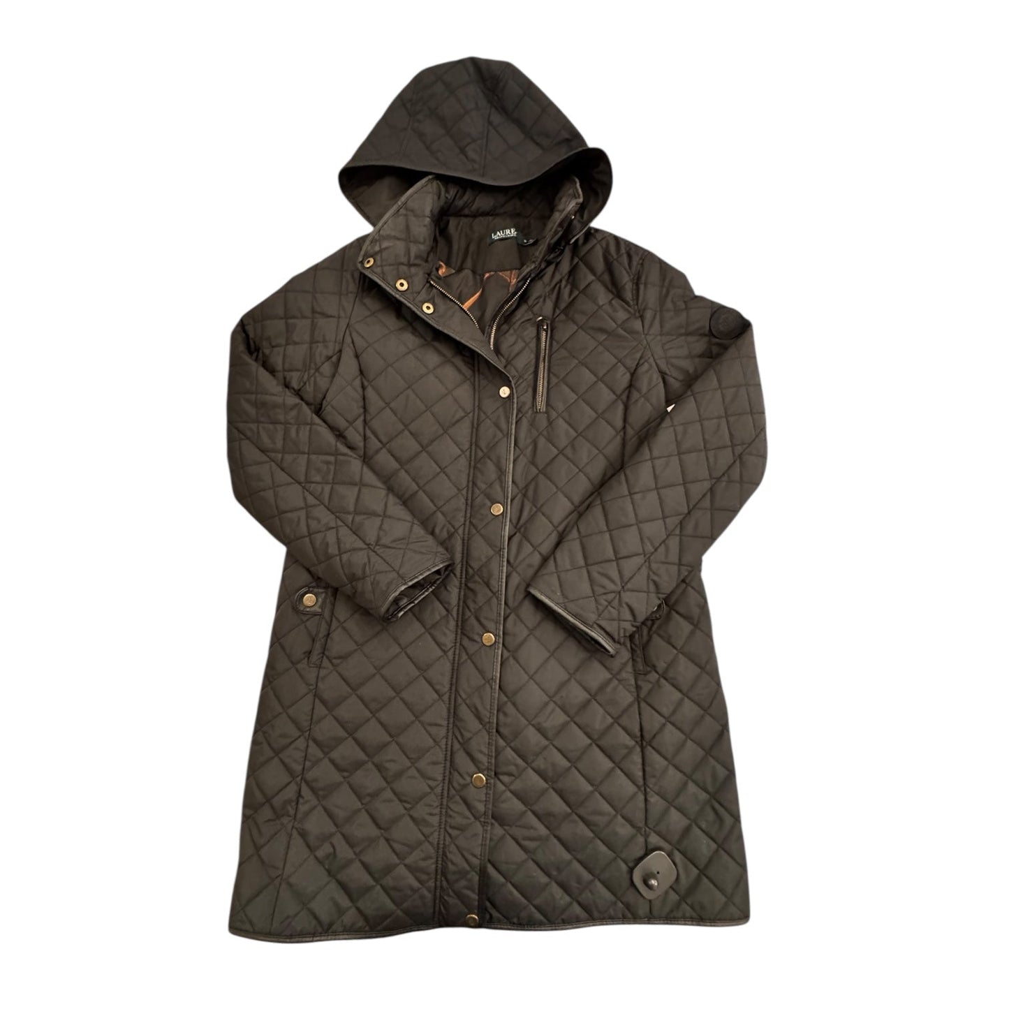 Jacket Puffer & Quilted By Lauren By Ralph Lauren In Black, Size:M