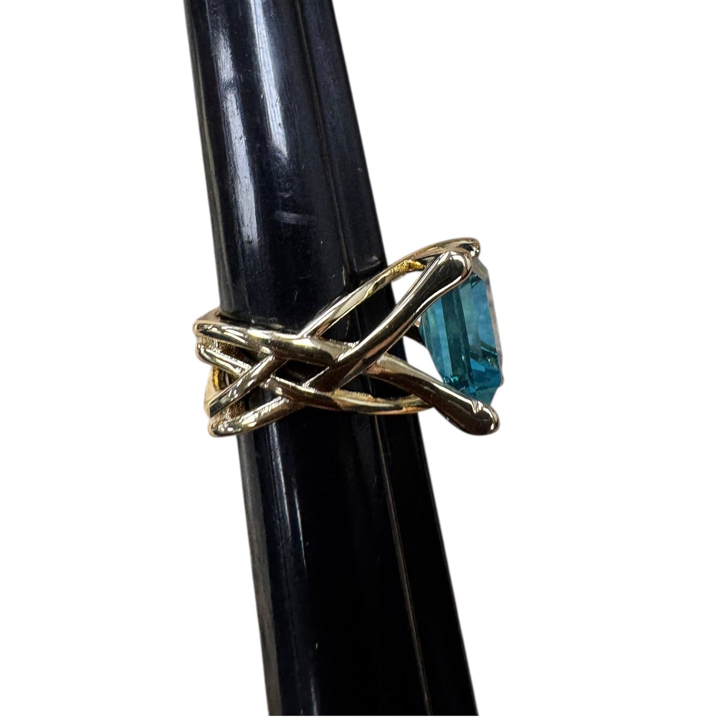 Ring Statement By Cmc In Blue & Gold, Size:8