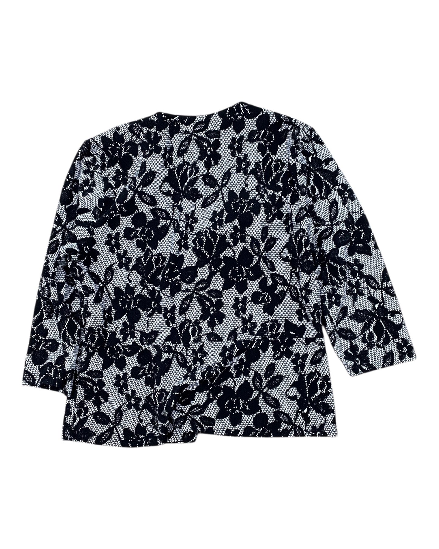 Cardigan By Cb Studio In Black & White, Size:Xl