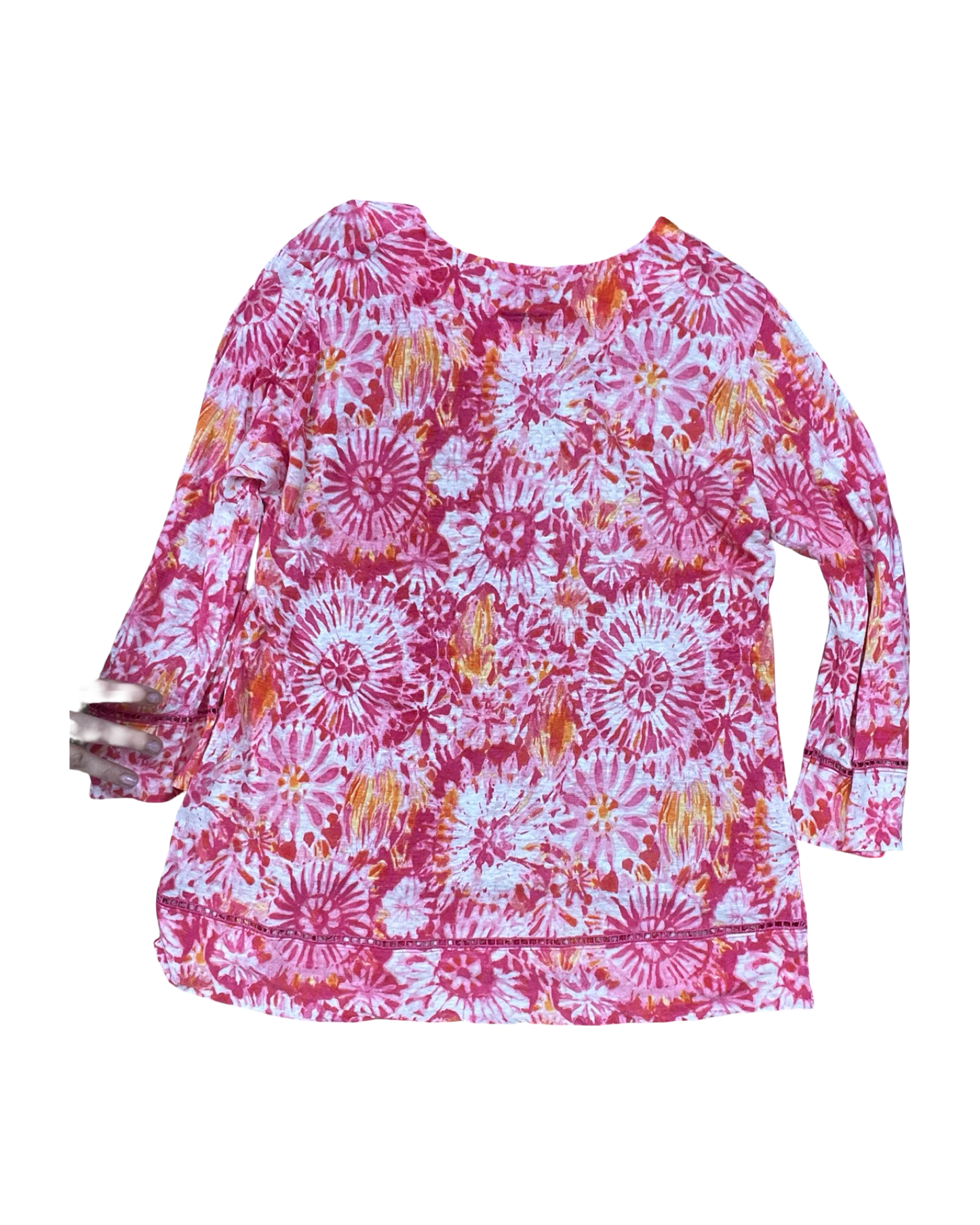 Tunic 3/4 Sleeve By Pendleton In Pink, Size:L