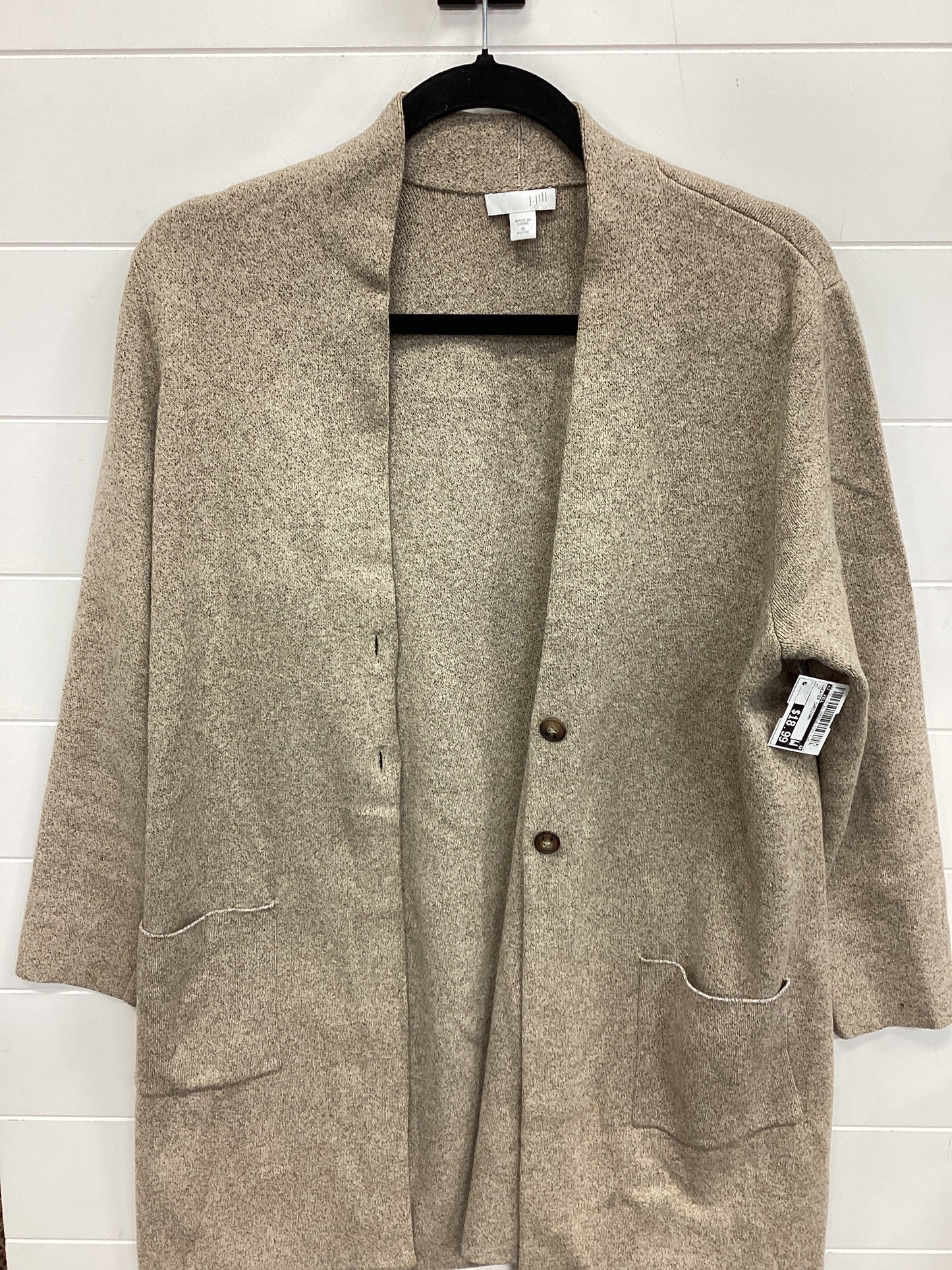 Sweater Cardigan By J. Jill In Tan, Size:Mp