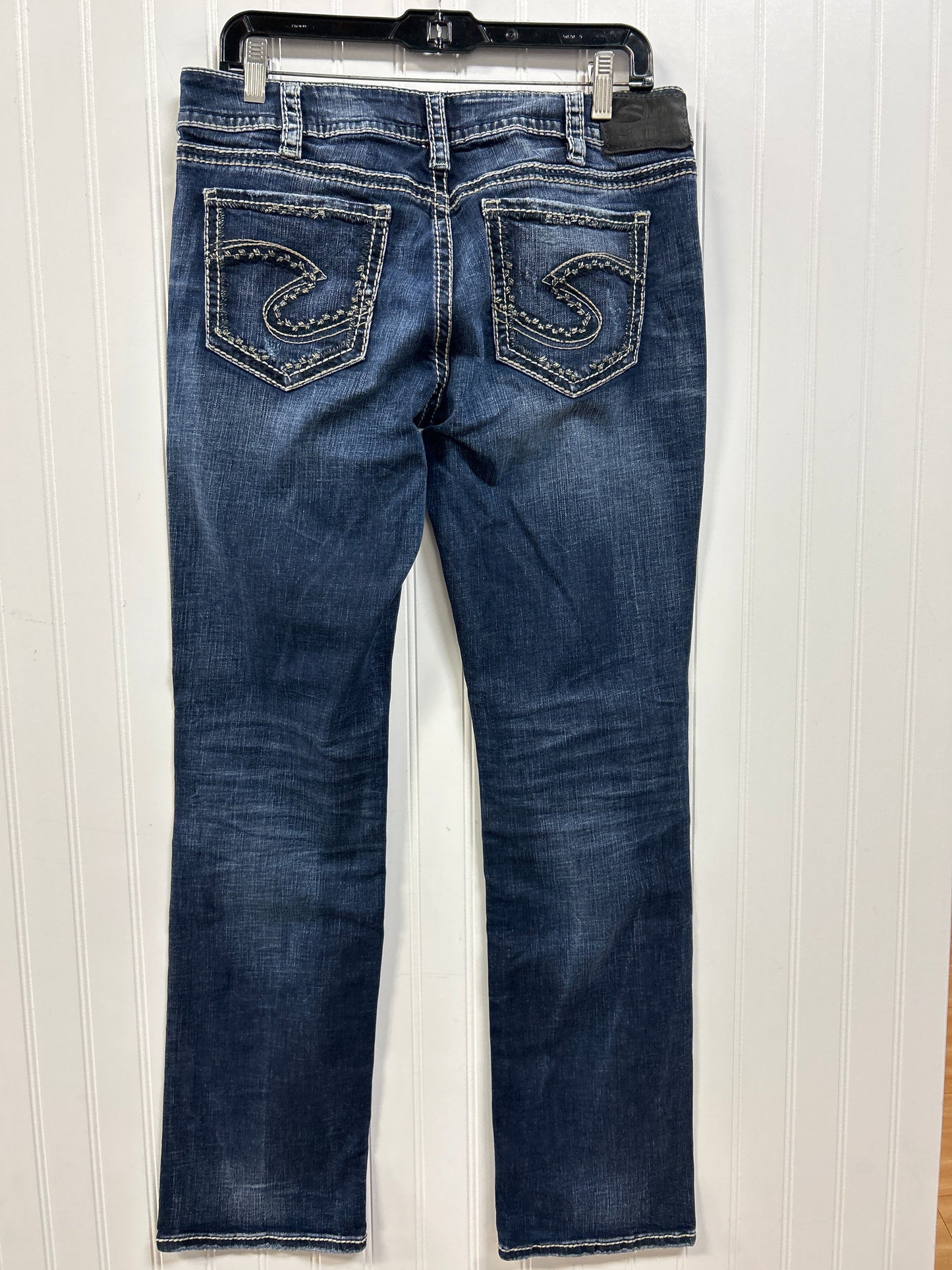 Jeans Boot Cut By Silver In Blue Denim, Size:10