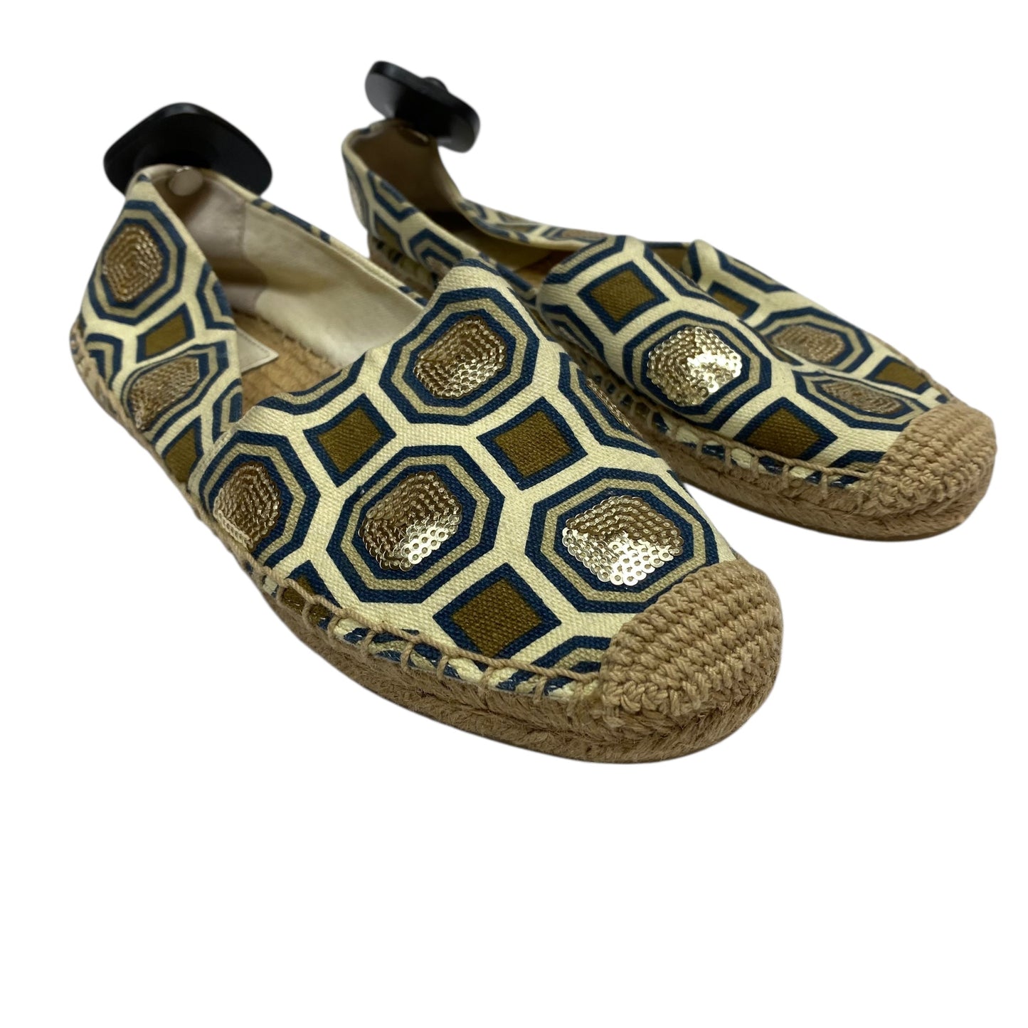 Shoes Designer By Tory Burch In Blue & Cream, Size:6