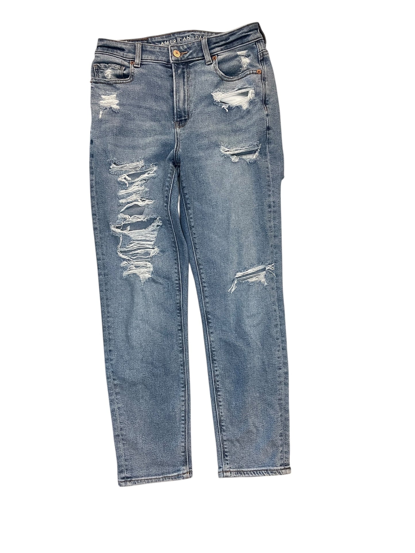 Jeans Straight By American Eagle In Blue Denim, Size:4