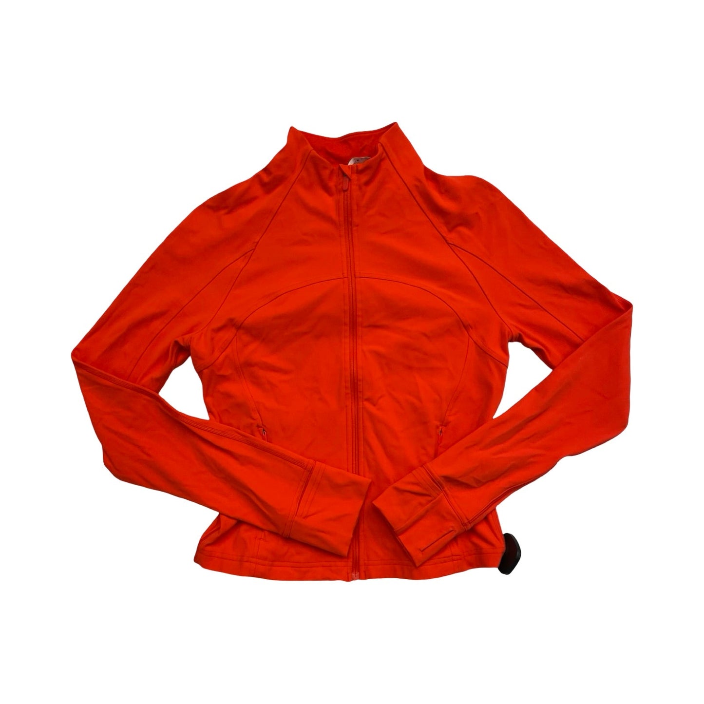 Athletic Jacket By Lululemon In Orange, Size:8