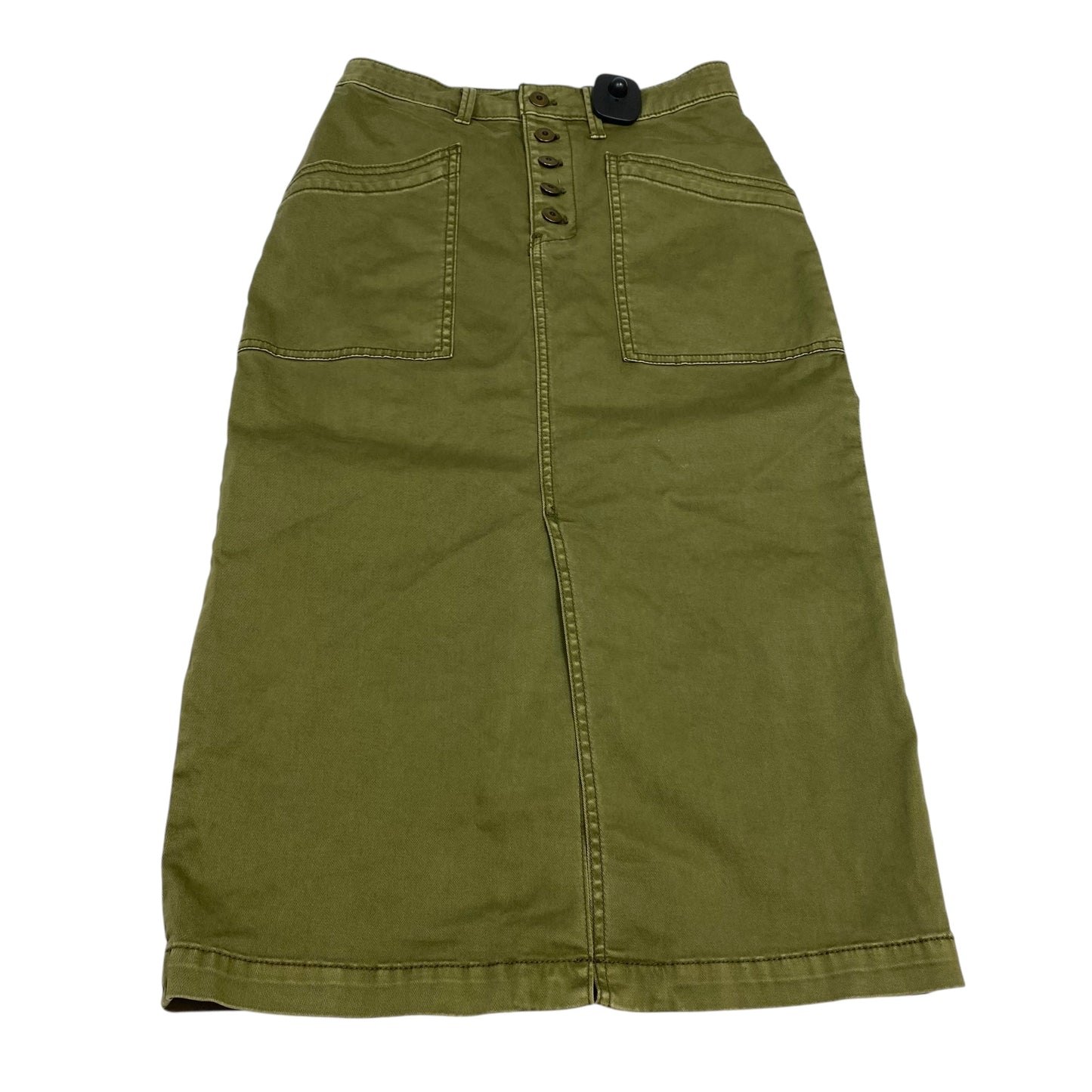 Skirt Midi By Anthropologie In Green, Size:Xs