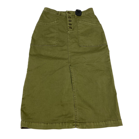 Skirt Midi By Anthropologie In Green, Size:Xs