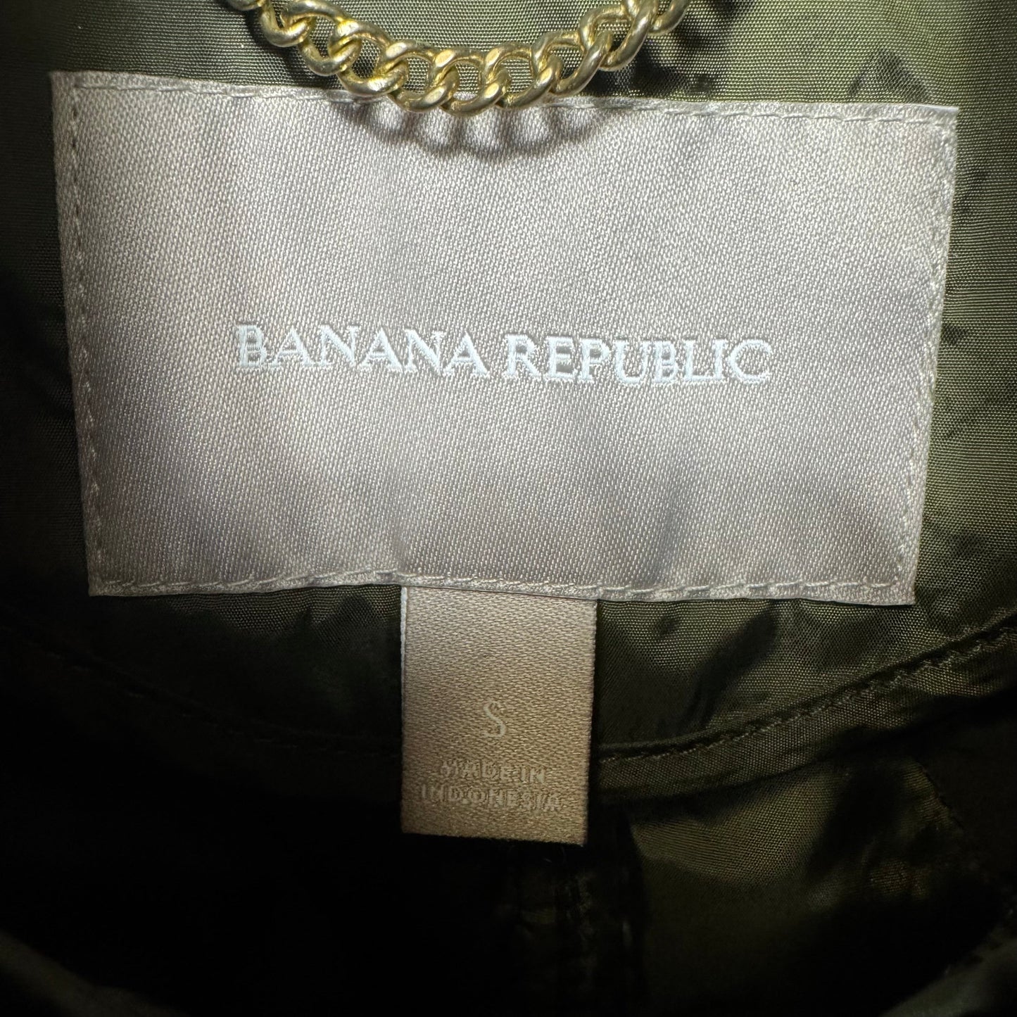 Jacket Puffer & Quilted By Banana Republic In Green, Size: S