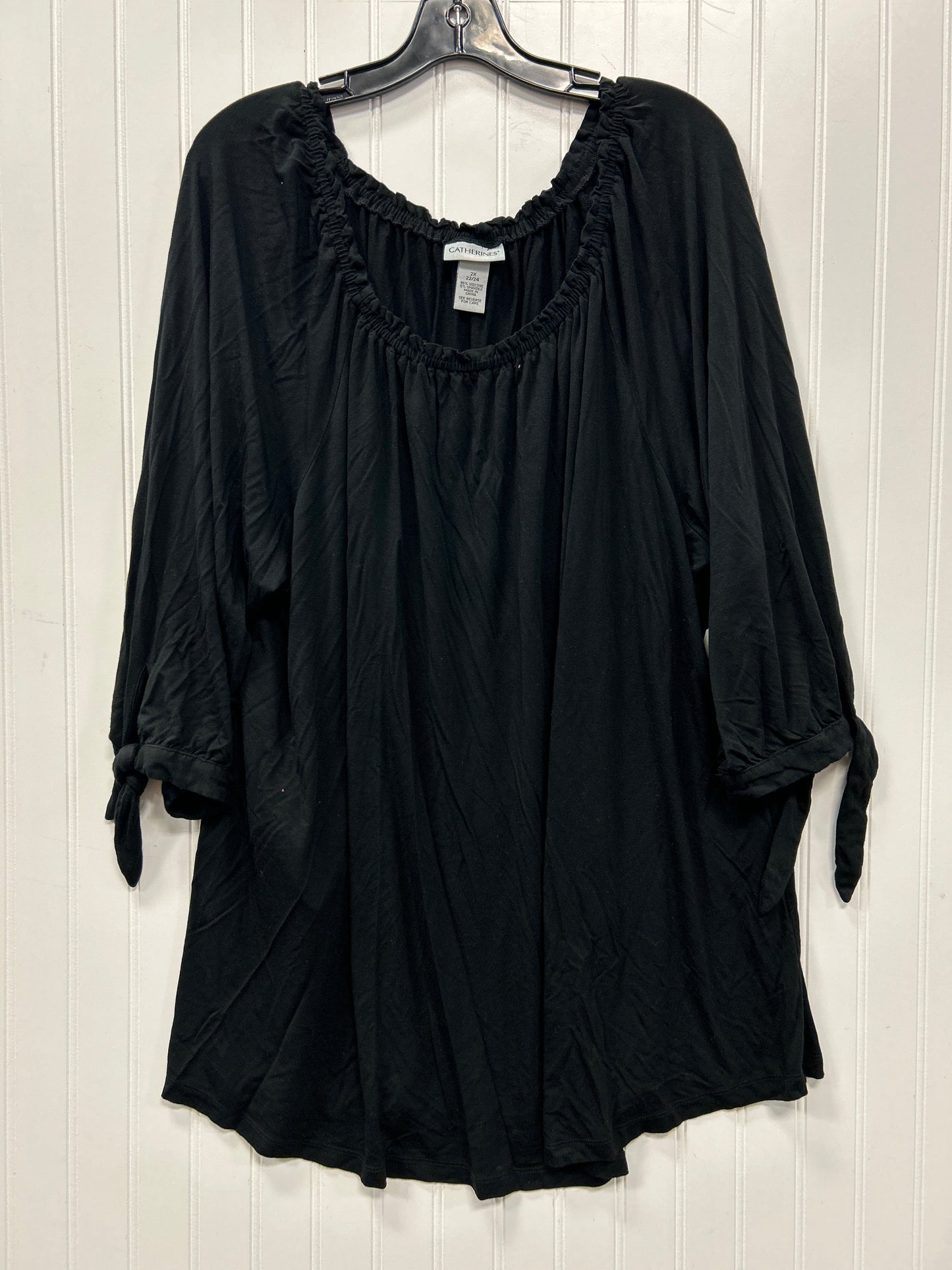 Top Ls By Catherines In Black, Size:2X