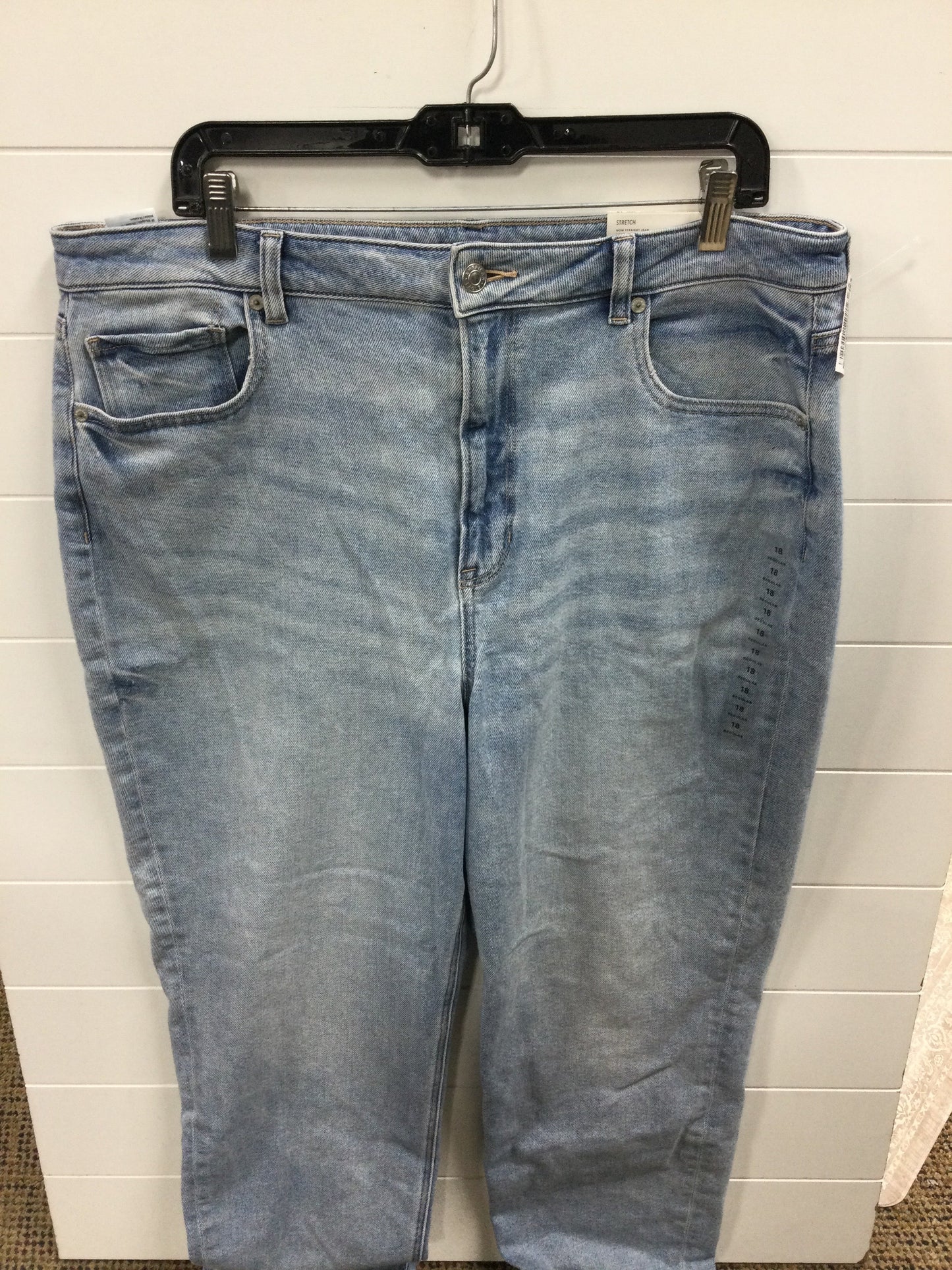 Jeans Straight By American Eagle In Blue Denim, Size:18